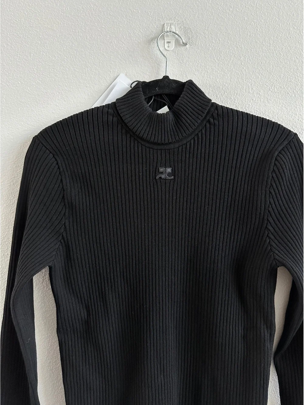 Courreges Reedition Rib Knit Mockneck Sweater NEW Size Medium